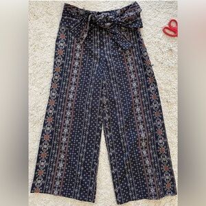 MOON RIVER navy blue red cropped pants XS extra small 0